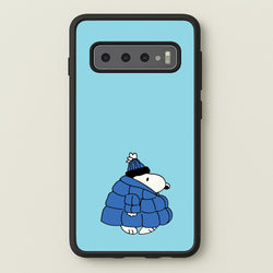 Cartoon Beagle Puffer Jacket Blue  - Snoopy Phone Case for Galaxy S10