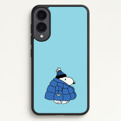 Cartoon Beagle Puffer Jacket Blue  - Snoopy Phone Case for Galaxy S25 Edge
