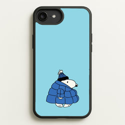 Cartoon Beagle Puffer Jacket Blue  - Snoopy Phone Case for iPhone 6 Plus / 7 Plus / 8 Plus