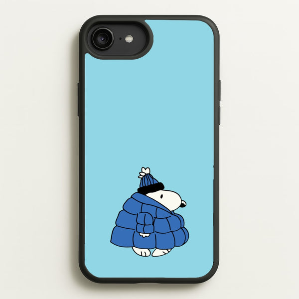Cartoon Beagle Puffer Jacket Blue  - Snoopy Phone Case for iPhone 6 Plus / 7 Plus / 8 Plus