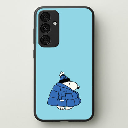Cartoon Beagle Puffer Jacket Blue  - Snoopy Phone Case for Galaxy A15