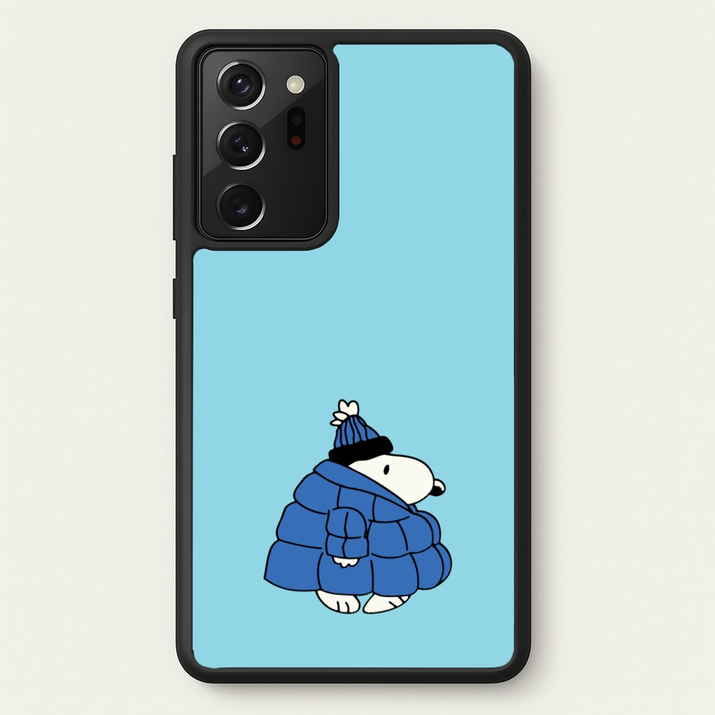 Cartoon Beagle Puffer Jacket Blue  - Snoopy Phone Case for Galaxy Note 20 Ultra