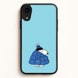 Cartoon Beagle Puffer Jacket Blue  - Snoopy Phone Case for iPhone XR