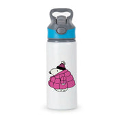 Cartoon Beagle Puffer Jacket Pink Active Water Bottle 2