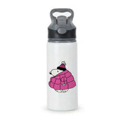 Cartoon Beagle Puffer Jacket Pink Active Water Bottle 1