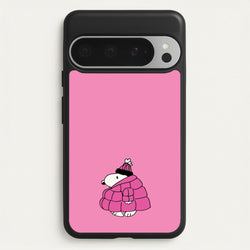 Cartoon Beagle Puffer Jacket Pink  - Snoopy Phone Case for Google Pixel 9 Pro XL