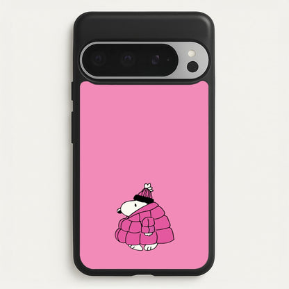 Cartoon Beagle Puffer Jacket Pink  - Snoopy Phone Case for Google Pixel 9 Pro XL