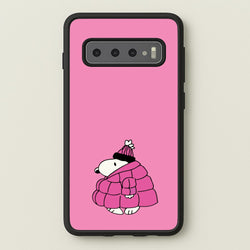 Cartoon Beagle Puffer Jacket Pink  - Snoopy Phone Case for Galaxy S10
