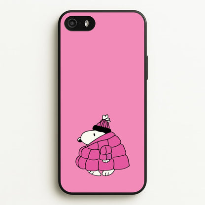 Cartoon Beagle Puffer Jacket Pink  - Snoopy Phone Case for iPhone 5 / 5s / SE 2016