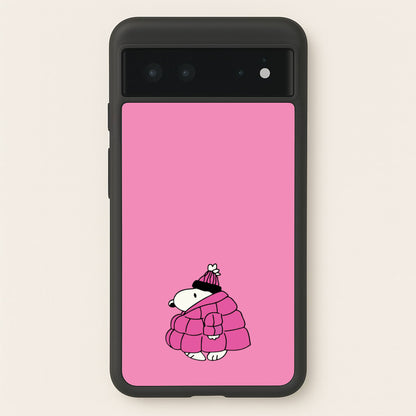 Cartoon Beagle Puffer Jacket Pink  - Snoopy Phone Case for Google Pixel 6