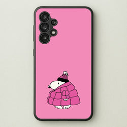 Cartoon Beagle Puffer Jacket Pink  - Snoopy Phone Case for Galaxy A13