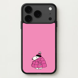 Cartoon Beagle Puffer Jacket Pink Phone Case for iPhone 17 Pro Max