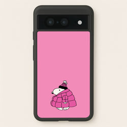 Cartoon Beagle Puffer Jacket Pink  - Snoopy Phone Case for Google Pixel 8