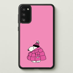 Cartoon Beagle Puffer Jacket Pink  - Snoopy Phone Case for Galaxy S20FE