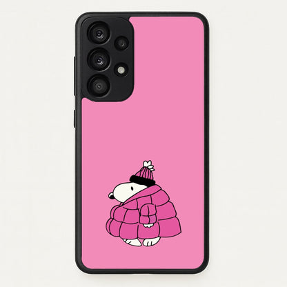 Cartoon Beagle Puffer Jacket Pink  - Snoopy Phone Case for Galaxy A33