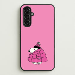 Cartoon Beagle Puffer Jacket Pink  - Snoopy Phone Case for Galaxy A16