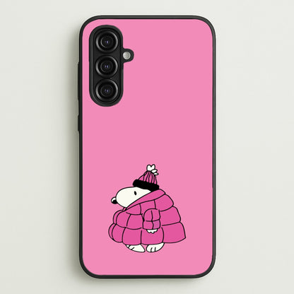 Cartoon Beagle Puffer Jacket Pink  - Snoopy Phone Case for Galaxy A16