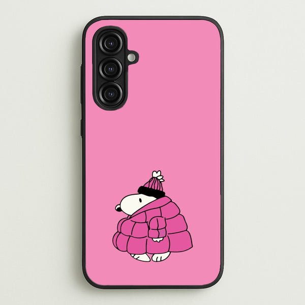 Cartoon Beagle Puffer Jacket Pink  - Snoopy Phone Case for Galaxy A16