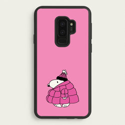 Cartoon Beagle Puffer Jacket Pink  - Snoopy Phone Case for Galaxy S9 Plus