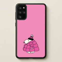 Cartoon Beagle Puffer Jacket Pink  - Snoopy Phone Case for Galaxy S20 Plus
