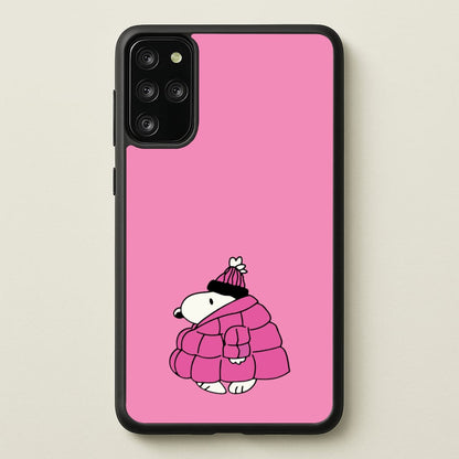 Cartoon Beagle Puffer Jacket Pink  - Snoopy Phone Case for Galaxy S20 Plus