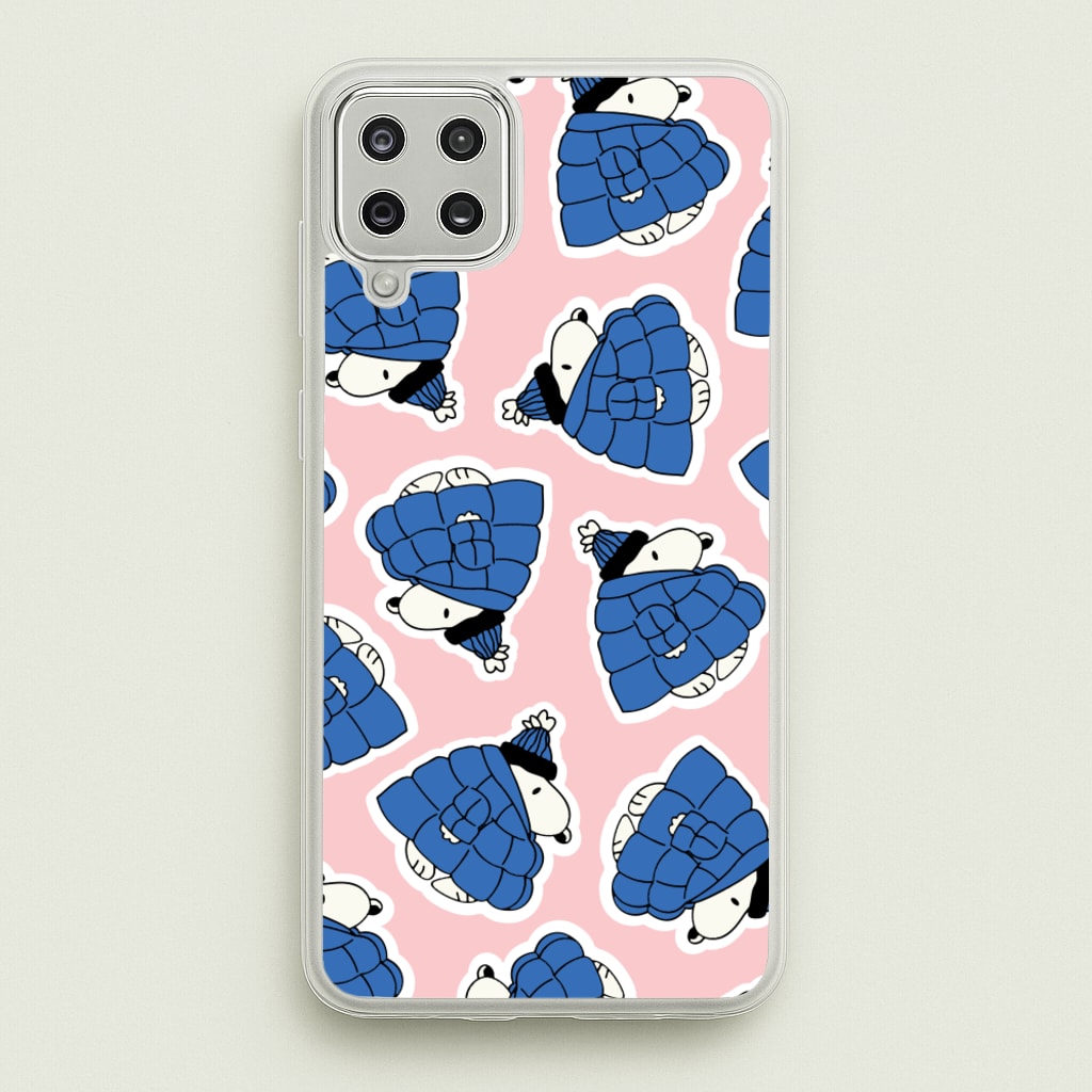 Cartoon Beagle Puffer Jacket Pattern  - Snoopy Phone Case for Galaxy A12