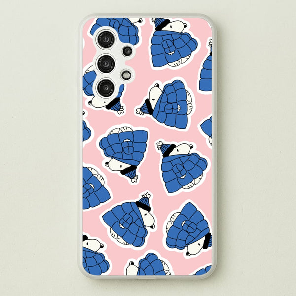 Cartoon Beagle Puffer Jacket Pattern  - Snoopy Phone Case for Galaxy A13