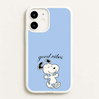 Good Vibes Cartoon Beagle  - Snoopy Phone Case for iPhone 12 Mini