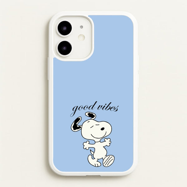 Good Vibes Cartoon Beagle  - Snoopy Phone Case for iPhone 12 Mini
