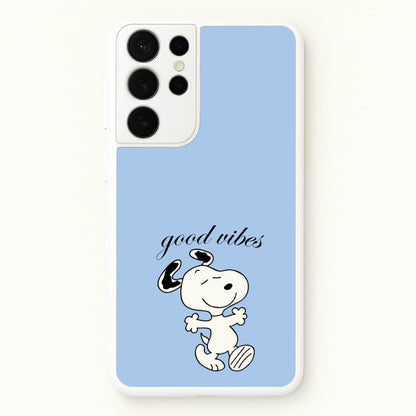 Good Vibes Cartoon Beagle  - Snoopy Phone Case for Galaxy S21 Ultra