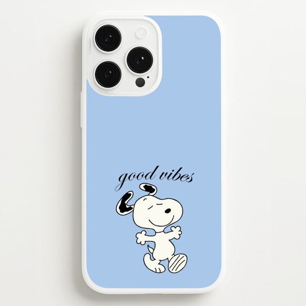 Good Vibes Cartoon Beagle  - Snoopy Phone Case for iPhone 13 Pro Max