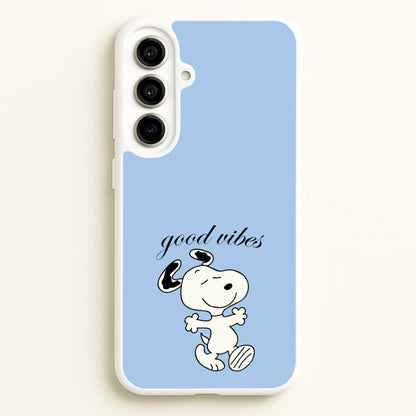 Good Vibes Cartoon Beagle  - Snoopy Phone Case for Galaxy A56