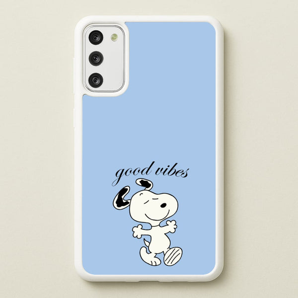 Good Vibes Cartoon Beagle  - Snoopy Phone Case for Galaxy S20FE