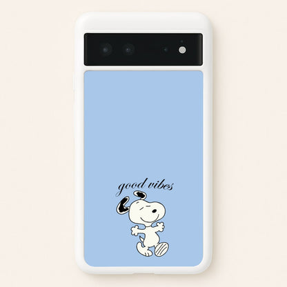 Good Vibes Cartoon Beagle  - Snoopy Phone Case for Google Pixel 6