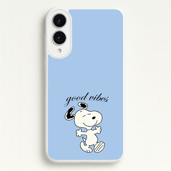 Good Vibes Cartoon Beagle  - Snoopy Phone Case for Galaxy S25 Edge