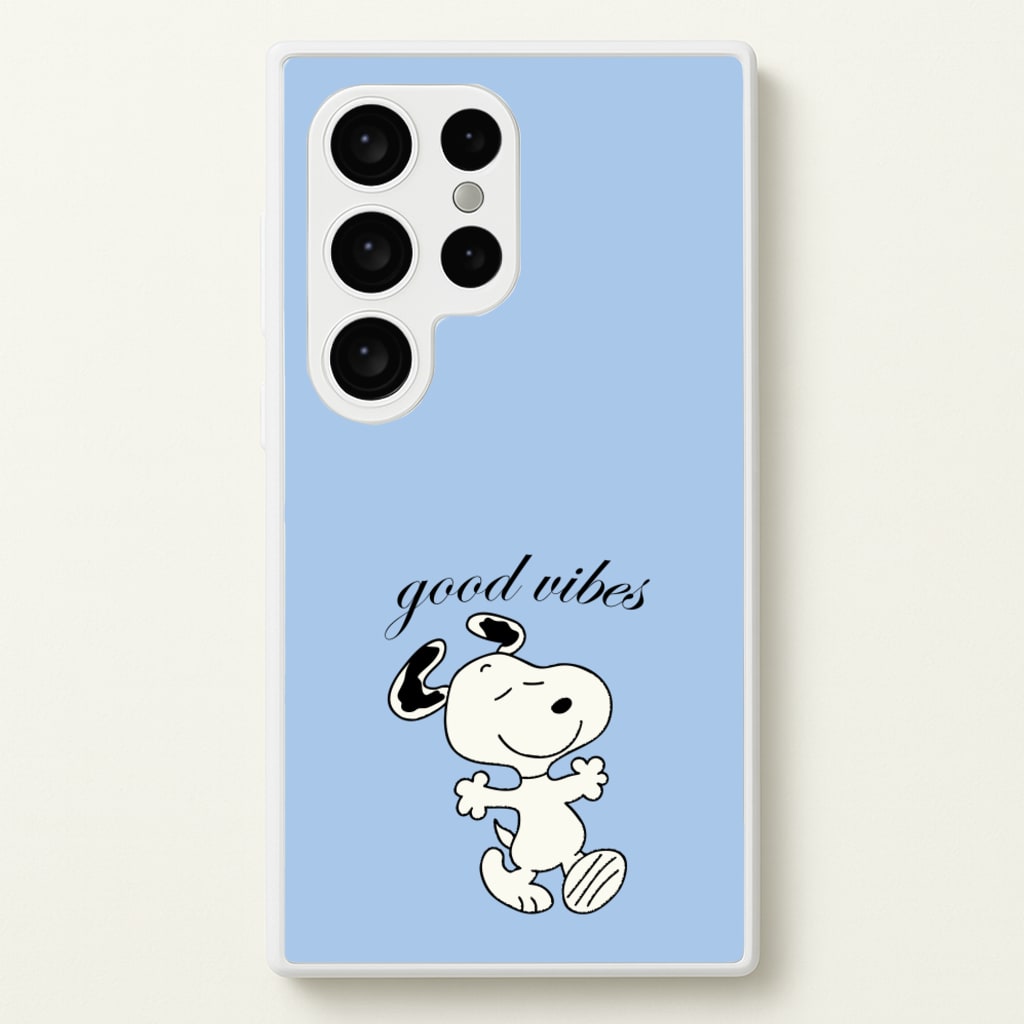 Good Vibes Cartoon Beagle  - Snoopy Phone Case for Galaxy S24 Ultra