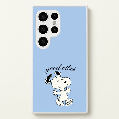 Good Vibes Cartoon Beagle  - Snoopy Phone Case for Galaxy S24 Ultra