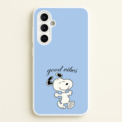 Good Vibes Cartoon Beagle  - Snoopy Phone Case for Galaxy A54