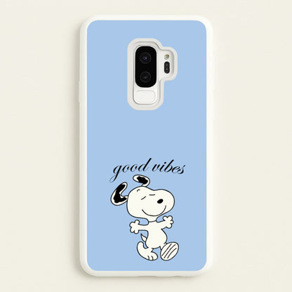 Good Vibes Cartoon Beagle  - Snoopy Phone Case for Galaxy S9 Plus
