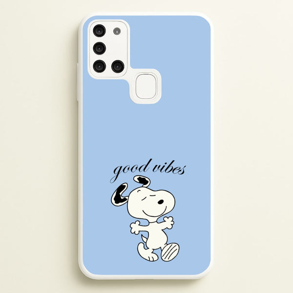 Good Vibes Cartoon Beagle  - Snoopy Phone Case for Galaxy A21s
