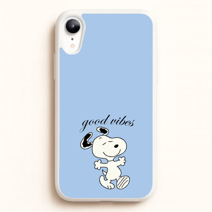 Good Vibes Cartoon Beagle  - Snoopy Phone Case for iPhone XR