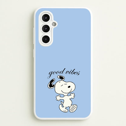 Good Vibes Cartoon Beagle  - Snoopy Phone Case for Galaxy A14