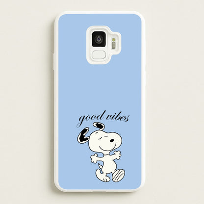 Good Vibes Cartoon Beagle  - Snoopy Phone Case for Galaxy S9