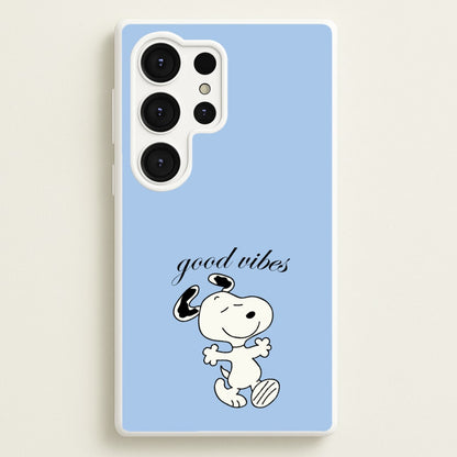 Good Vibes Cartoon Beagle  - Snoopy Phone Case for Galaxy S25 Ultra