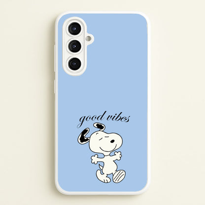 Good Vibes Cartoon Beagle  - Snoopy Phone Case for Galaxy A16
