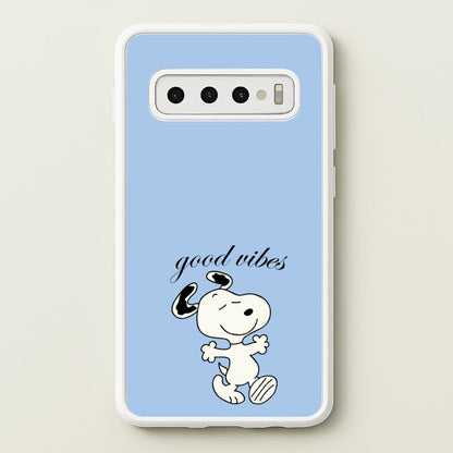 Good Vibes Cartoon Beagle  - Snoopy Phone Case for Galaxy S10 Plus