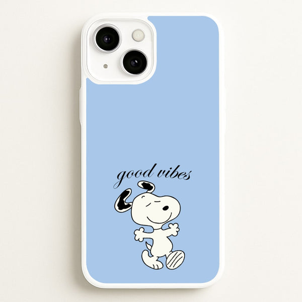 Good Vibes Cartoon Beagle  - Snoopy Phone Case for iPhone 13