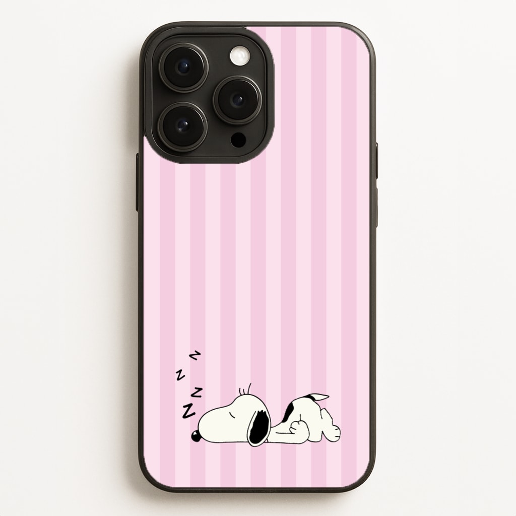 Pastel Stripes Cartoon Beagle  - Snoopy Phone Case for iPhone 16 Pro Max