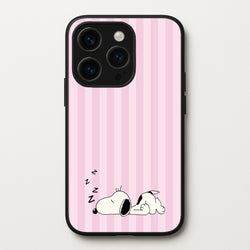 Pastel Stripes Cartoon Beagle  - Snoopy Phone Case for iPhone 14 Pro Max