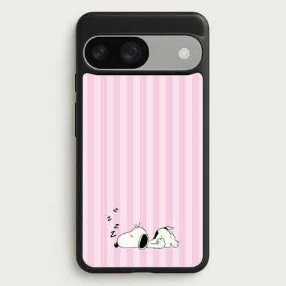 Pastel Stripes Cartoon Beagle  - Snoopy Phone Case for Google Pixel 9 / 9 Pro